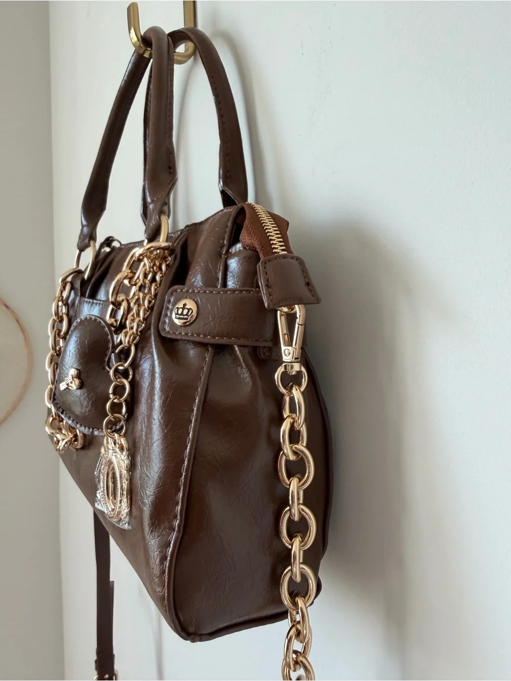 Juicy Couture Brown Satchel bag with Gold hardware